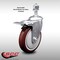 Service Caster 5 Inch SS Maroon Polyurethane 1/2 Inch Threaded Stem Caster with Total Lock Brake SCC-SSTSTTL20S514-PPUB-MRN-121315 - alternate 1